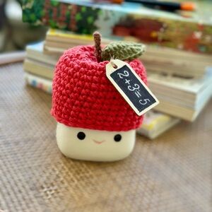 back to school red apple, marshmallow mug hat (mug not included)